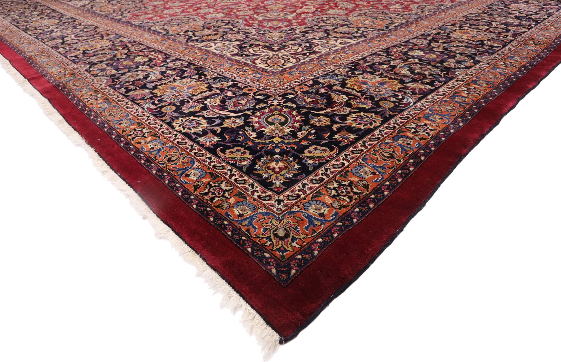 17 x 22 Vintage Persian Mashhad Rug 77405
