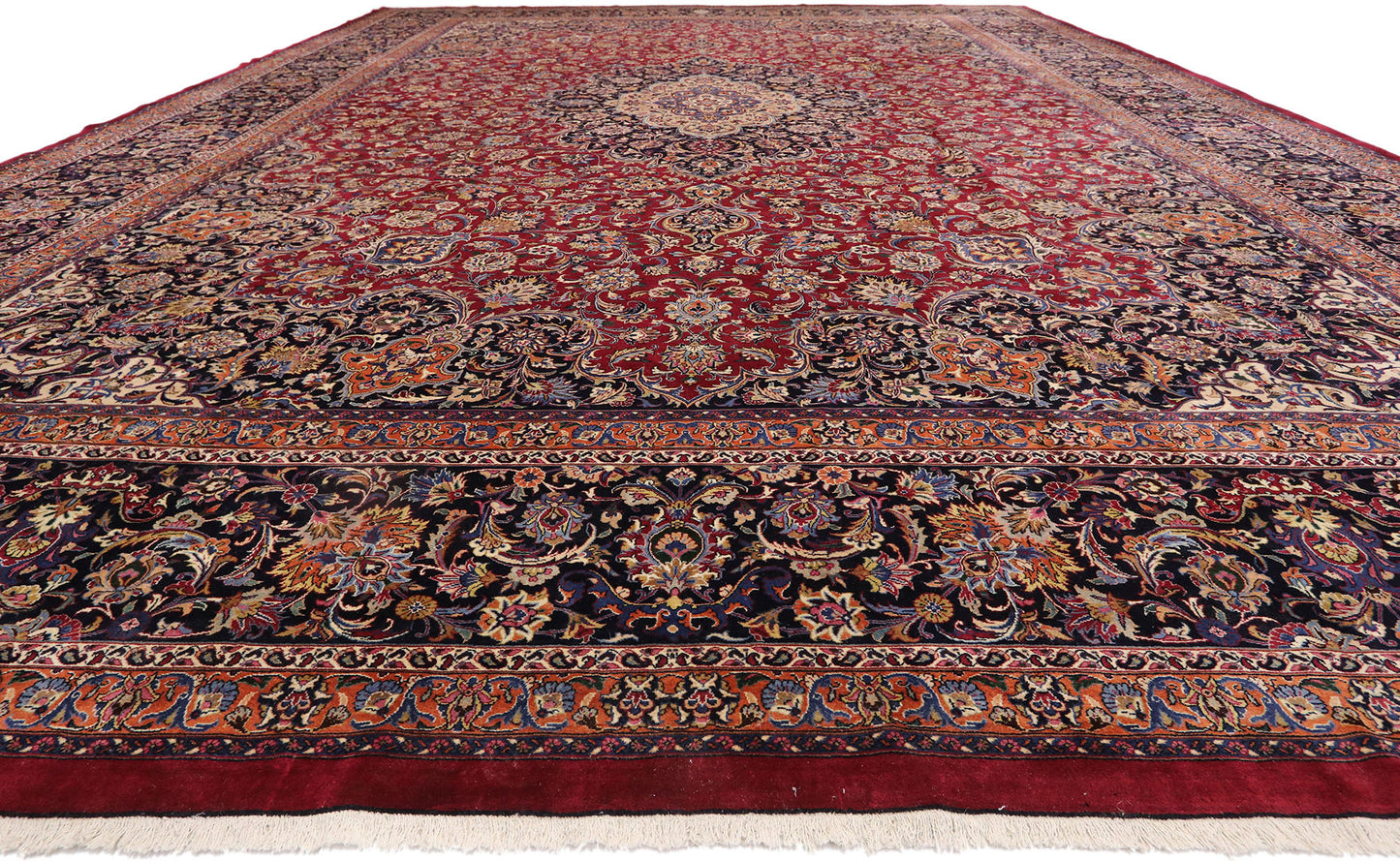 17 x 22 Vintage Persian Mashhad Rug 77405