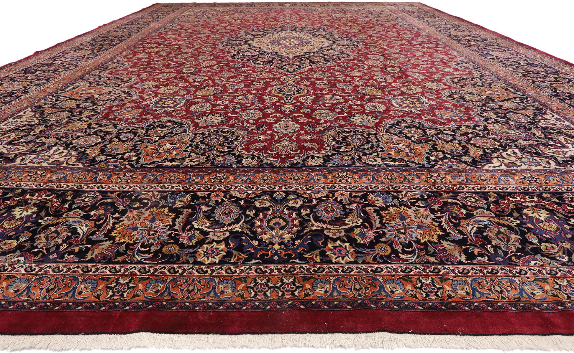 17 x 22 Vintage Persian Mashhad Rug 77405