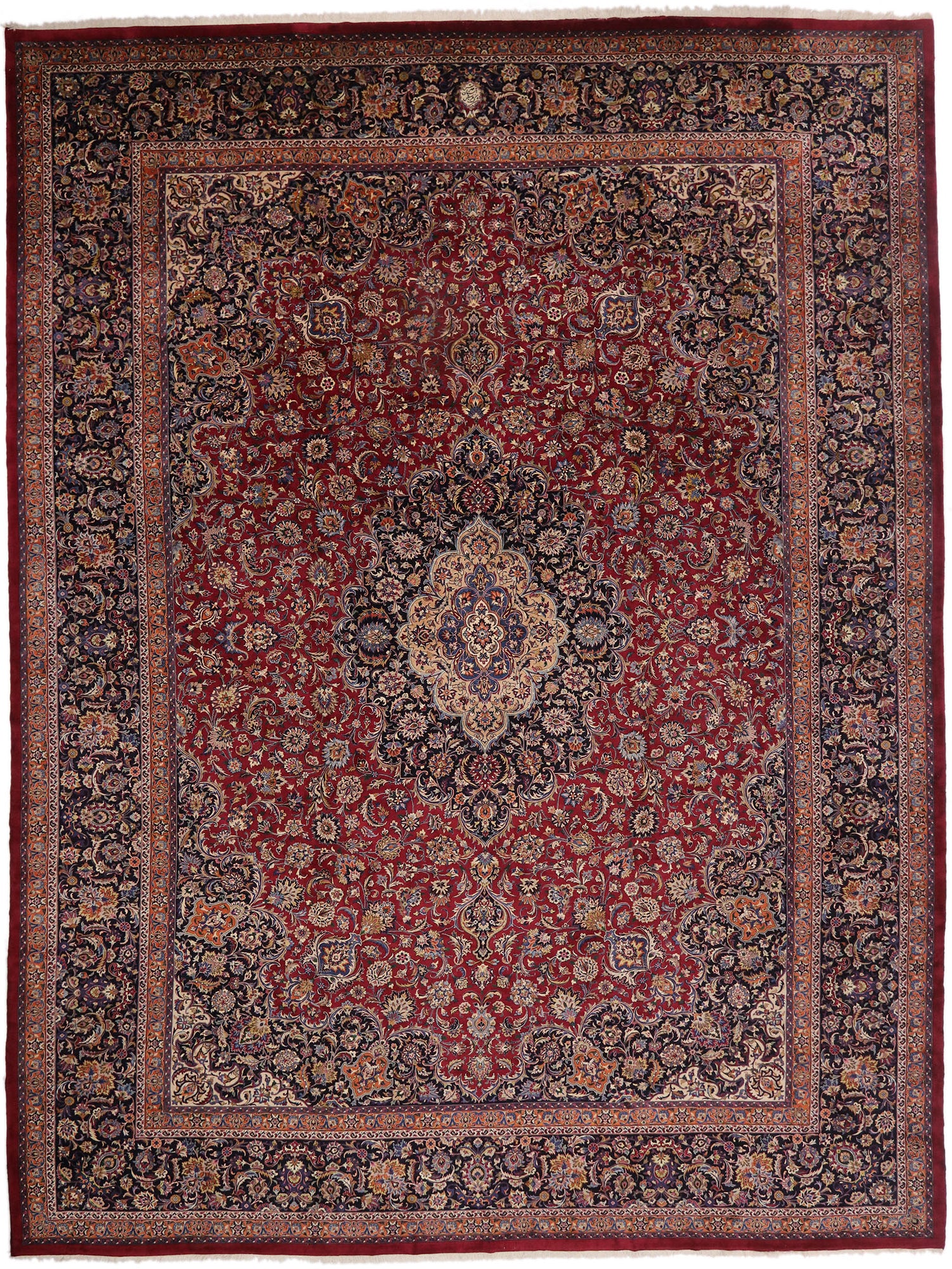 17 x 22 Vintage Persian Mashhad Rug 77405