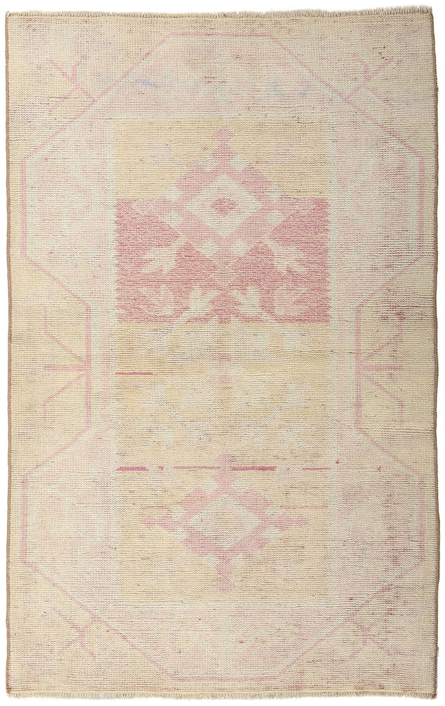3 x 4 Vintage Pastel Turkish Oushak Rug 53932