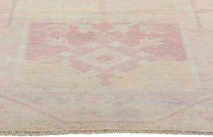 3 x 4 Vintage Pastel Turkish Oushak Rug 53932