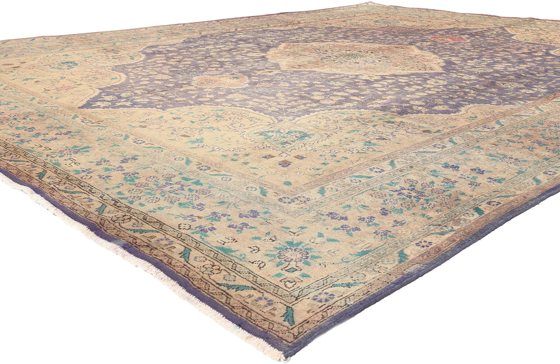 10 x 13 Vintage Persian Tabriz Rug 76417