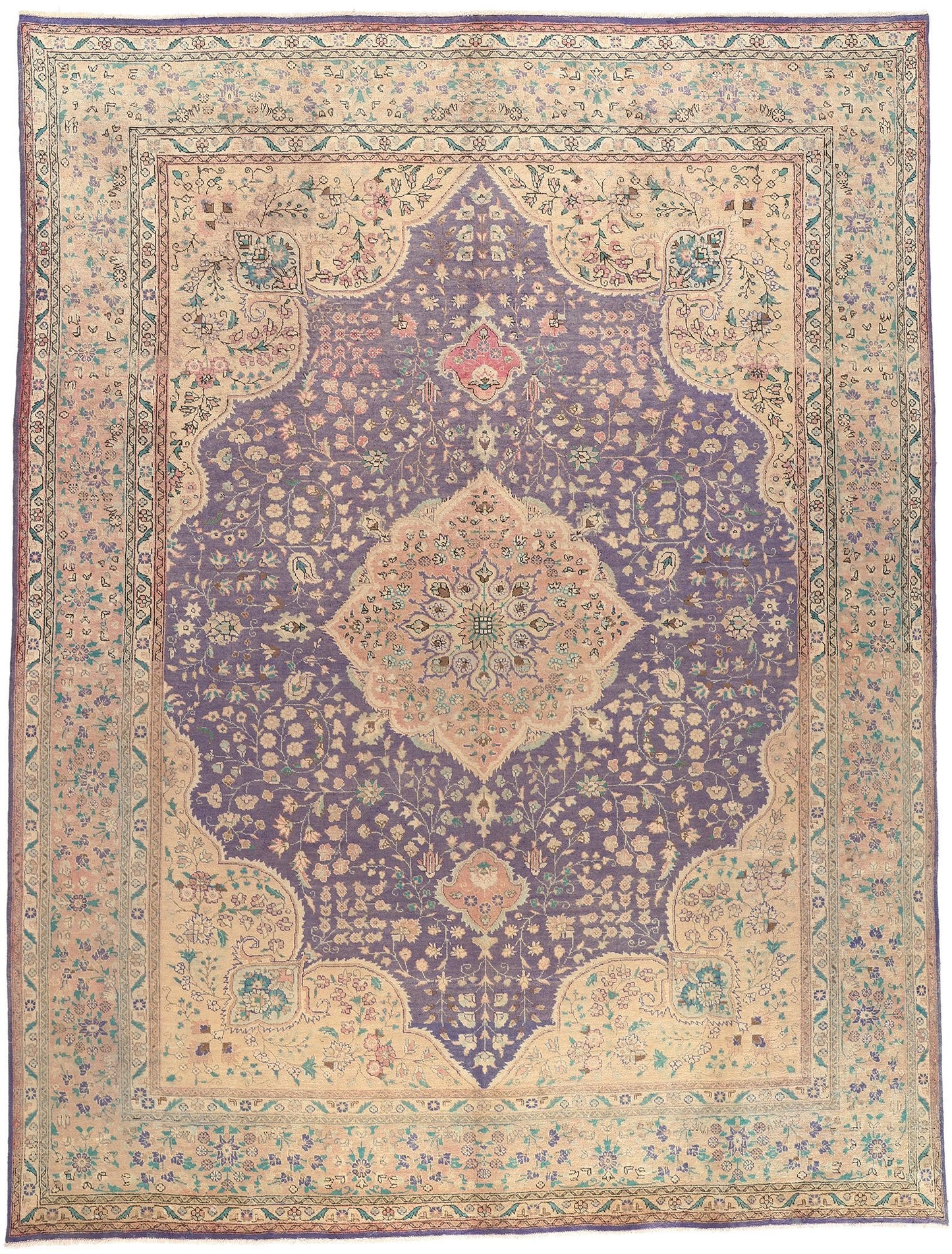 10 x 13 Vintage Persian Tabriz Rug 76417