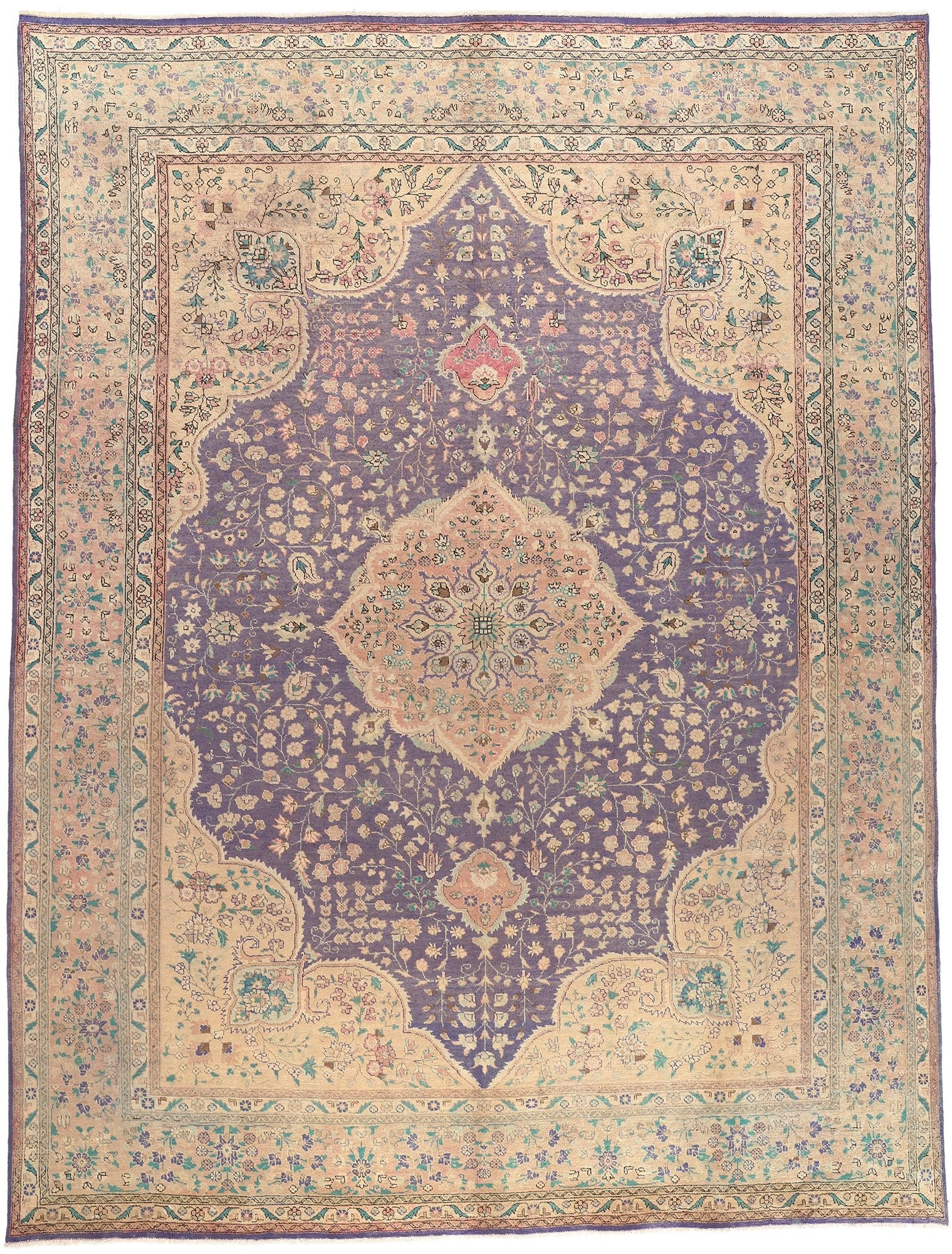 10 x 13 Vintage Persian Tabriz Rug 76417