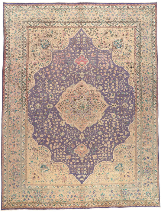 10 x 13 Vintage Persian Tabriz Rug 76417