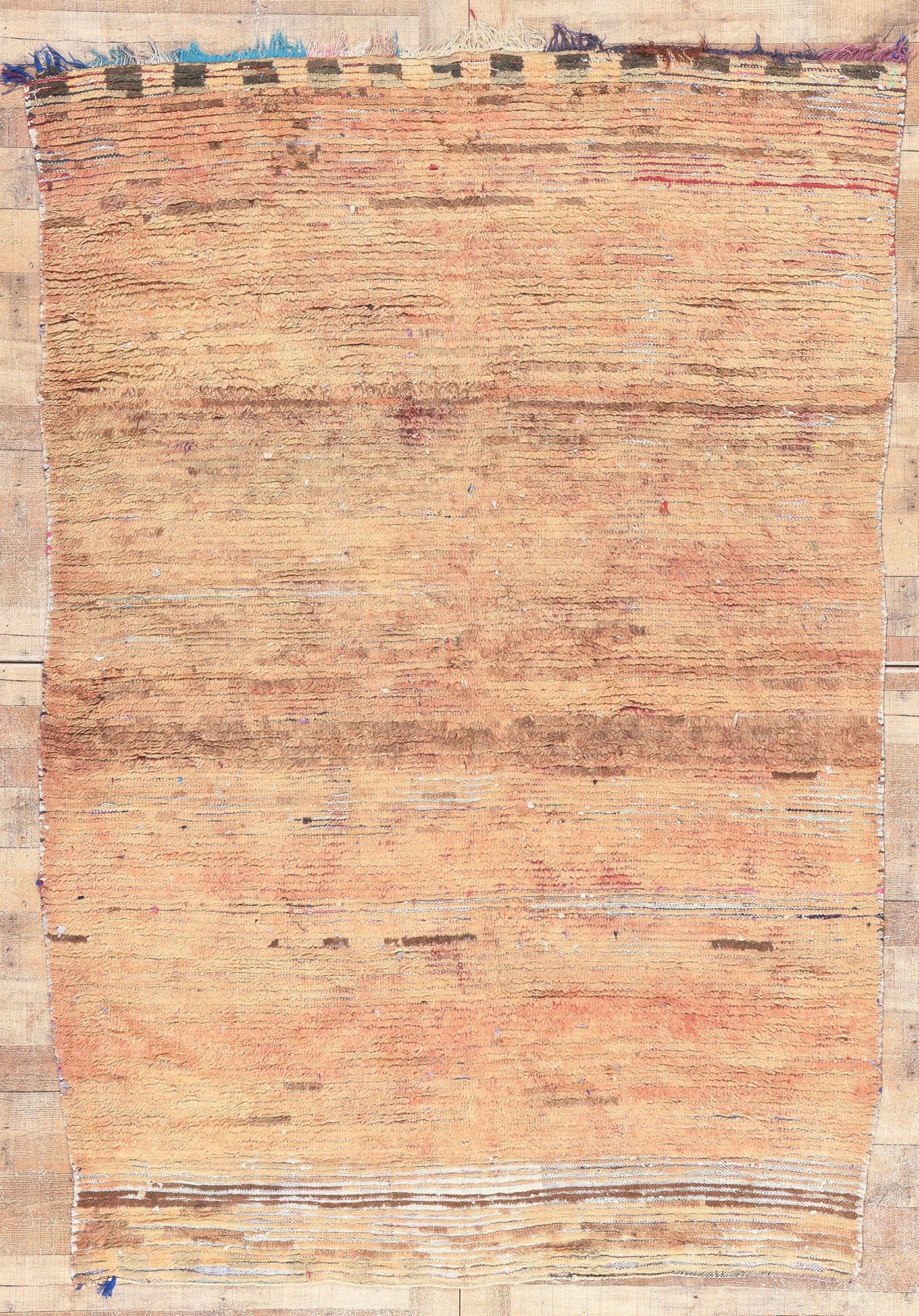 6 x 8 Vintage Orange Boujad Moroccan Rag Rug 21504