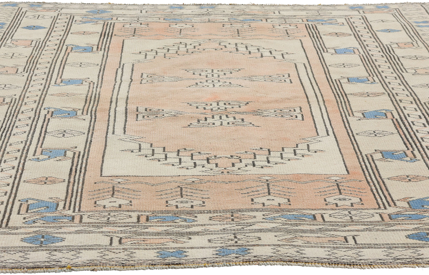 3 x 4 Vintage Peach Turkish Oushak Rug 53927