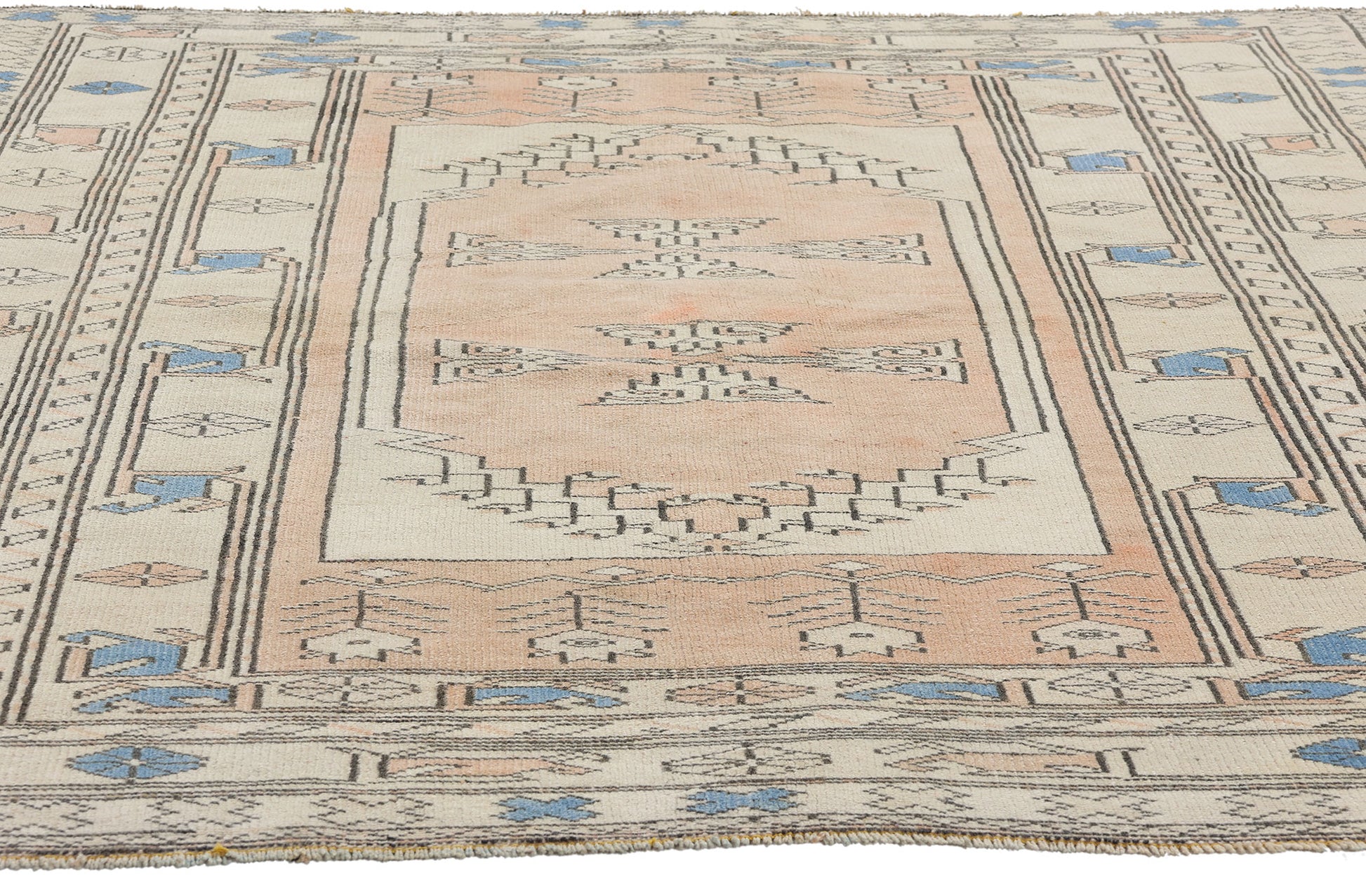 3 x 4 Vintage Peach Turkish Oushak Rug 53927