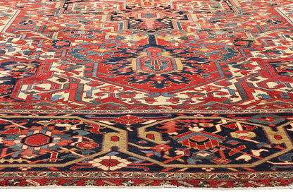 13 x 18 Antique Persian Heriz Rug 78765