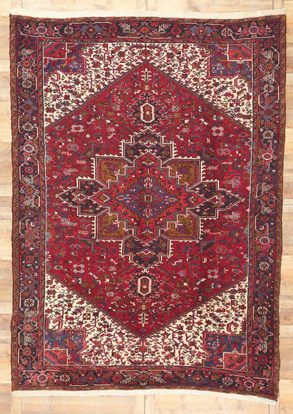 9 x 12 Vintage Persian Heriz Rug 60307