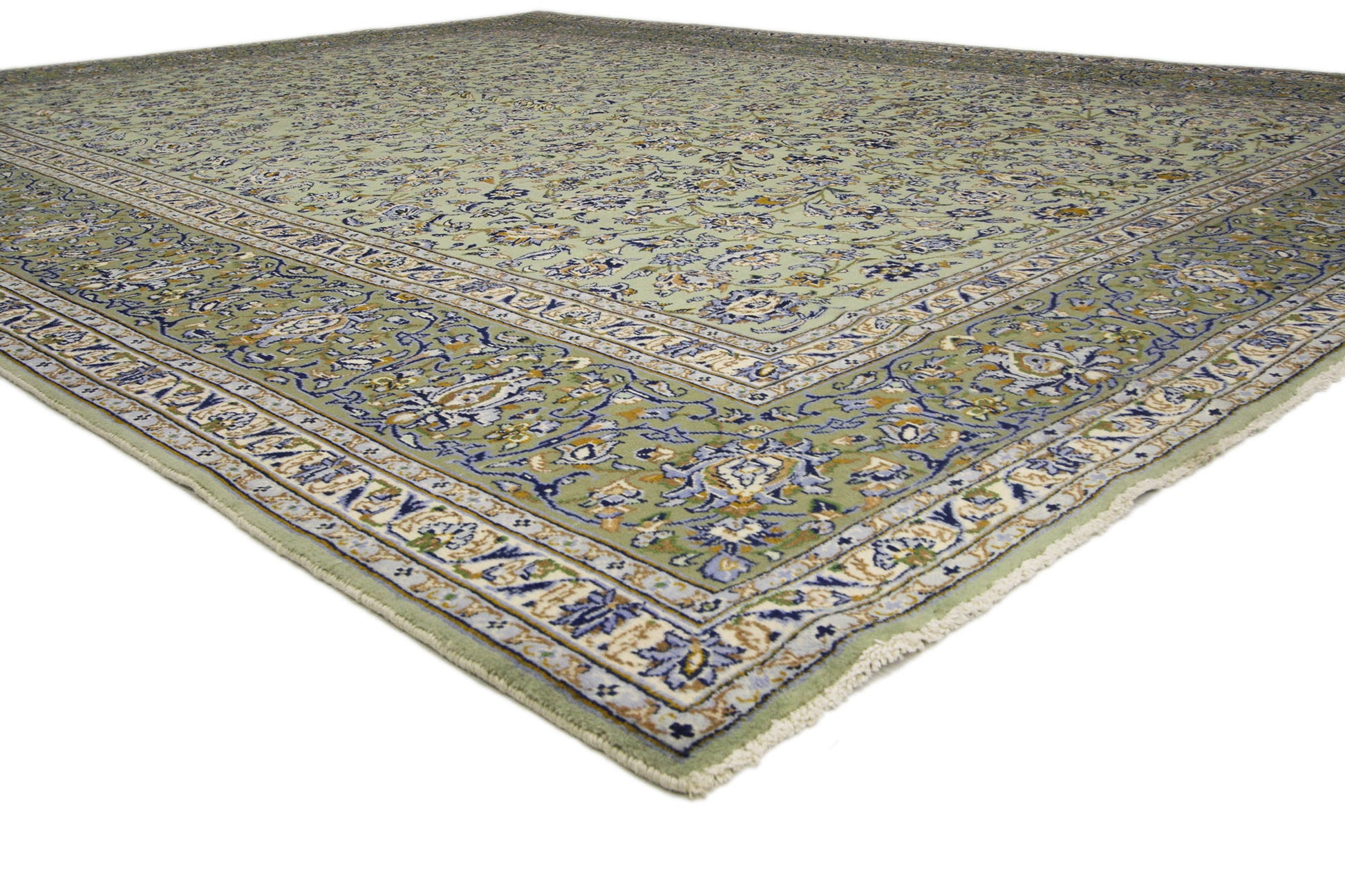 10 x 13 Vintage Persian Yazd Rug 75922