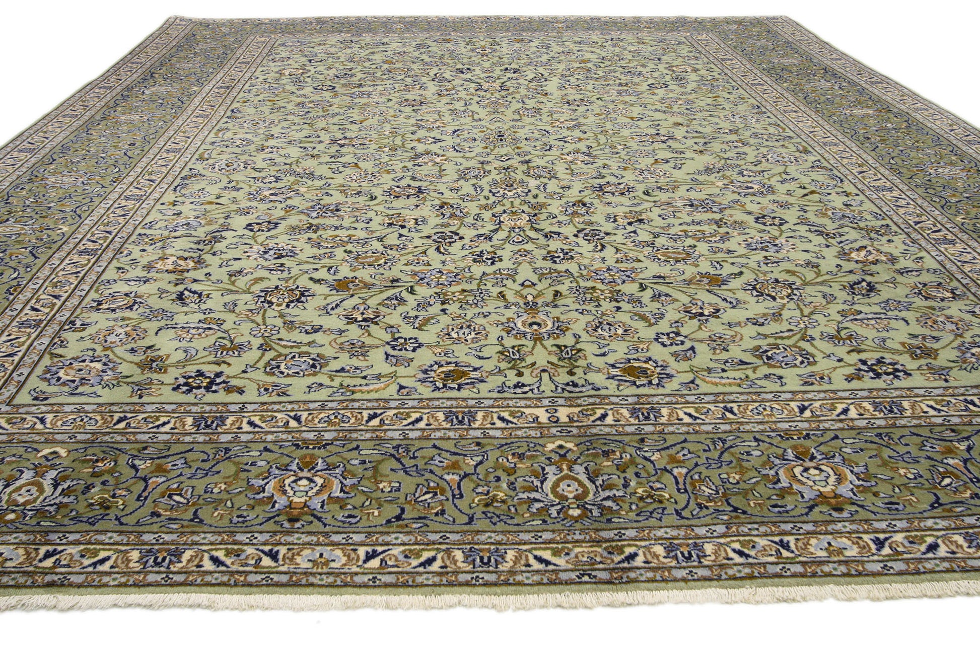 10 x 13 Vintage Persian Yazd Rug 75922