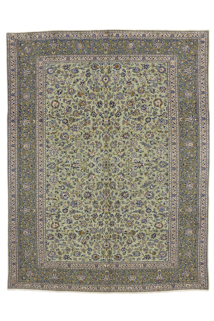 10 x 13 Vintage Persian Yazd Rug 75922