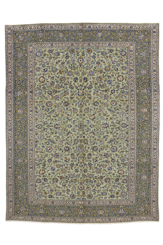 10 x 13 Vintage Persian Yazd Rug 75922