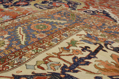 13 x 20 Antique-Worn Persian Serapi Rug 52303