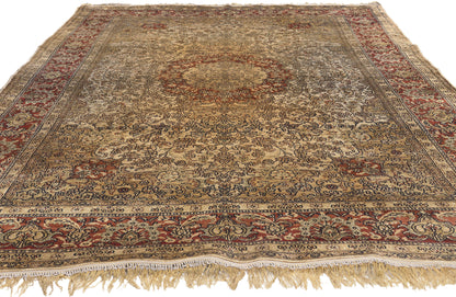 5 x 9 Vintage Persian Silk Qum Rug 78556
