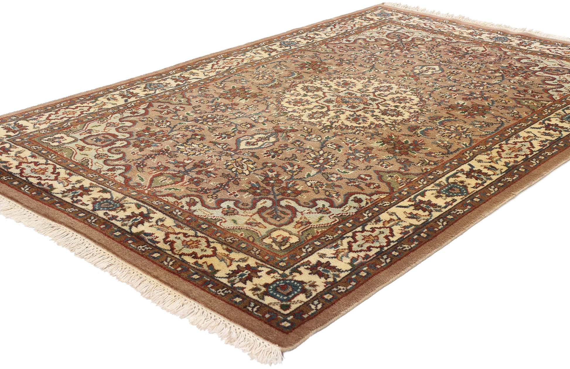 4 x 6 Vintage Indian Isfahan Rug 78783