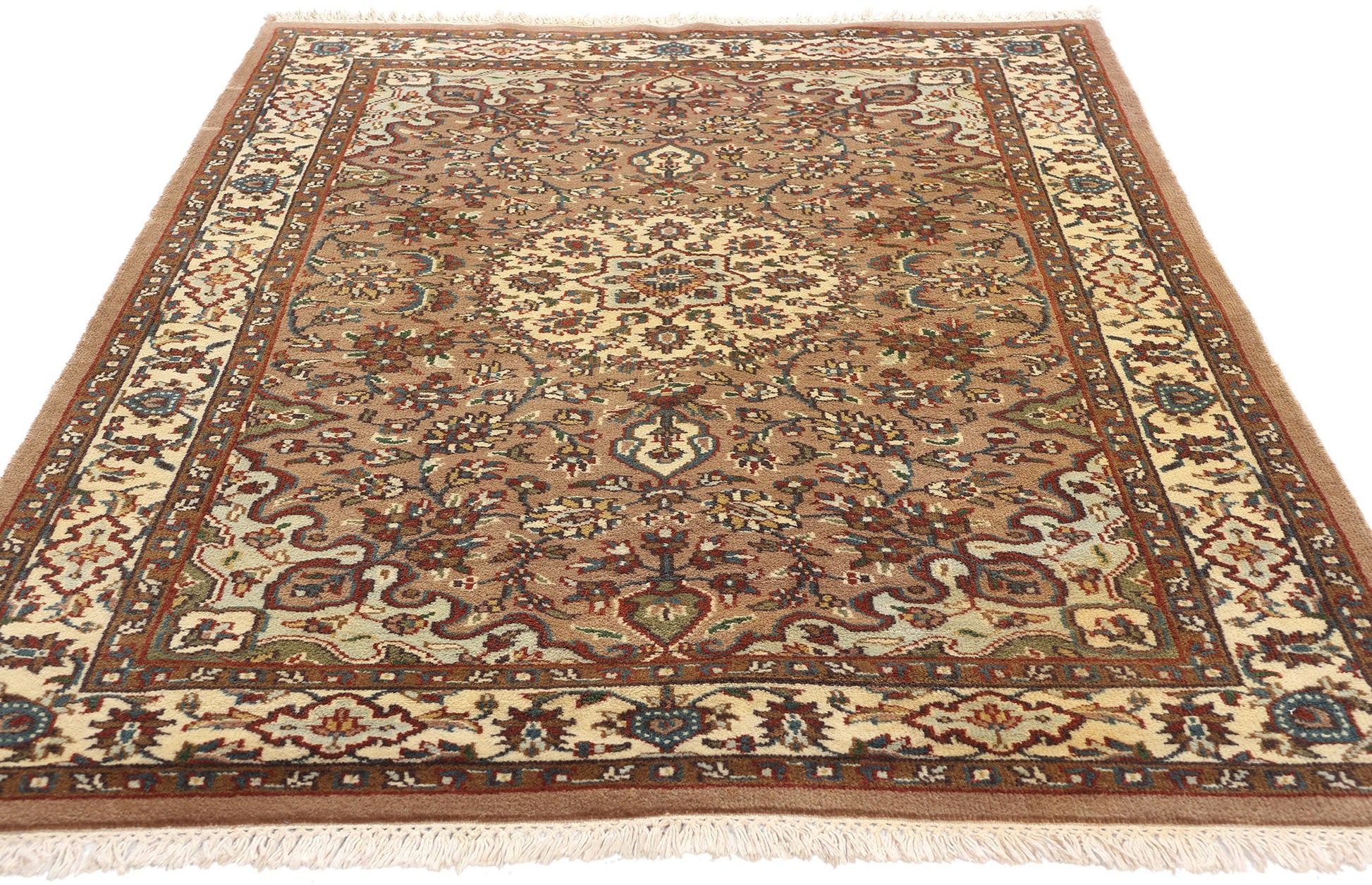 4 x 6 Vintage Indian Isfahan Rug 78783