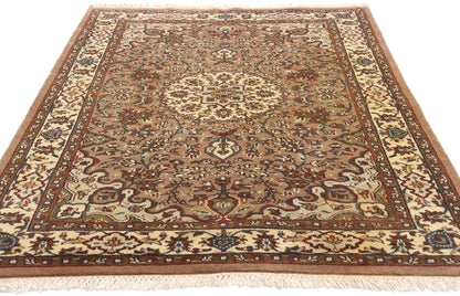 4 x 6 Vintage Indian Isfahan Rug 78783