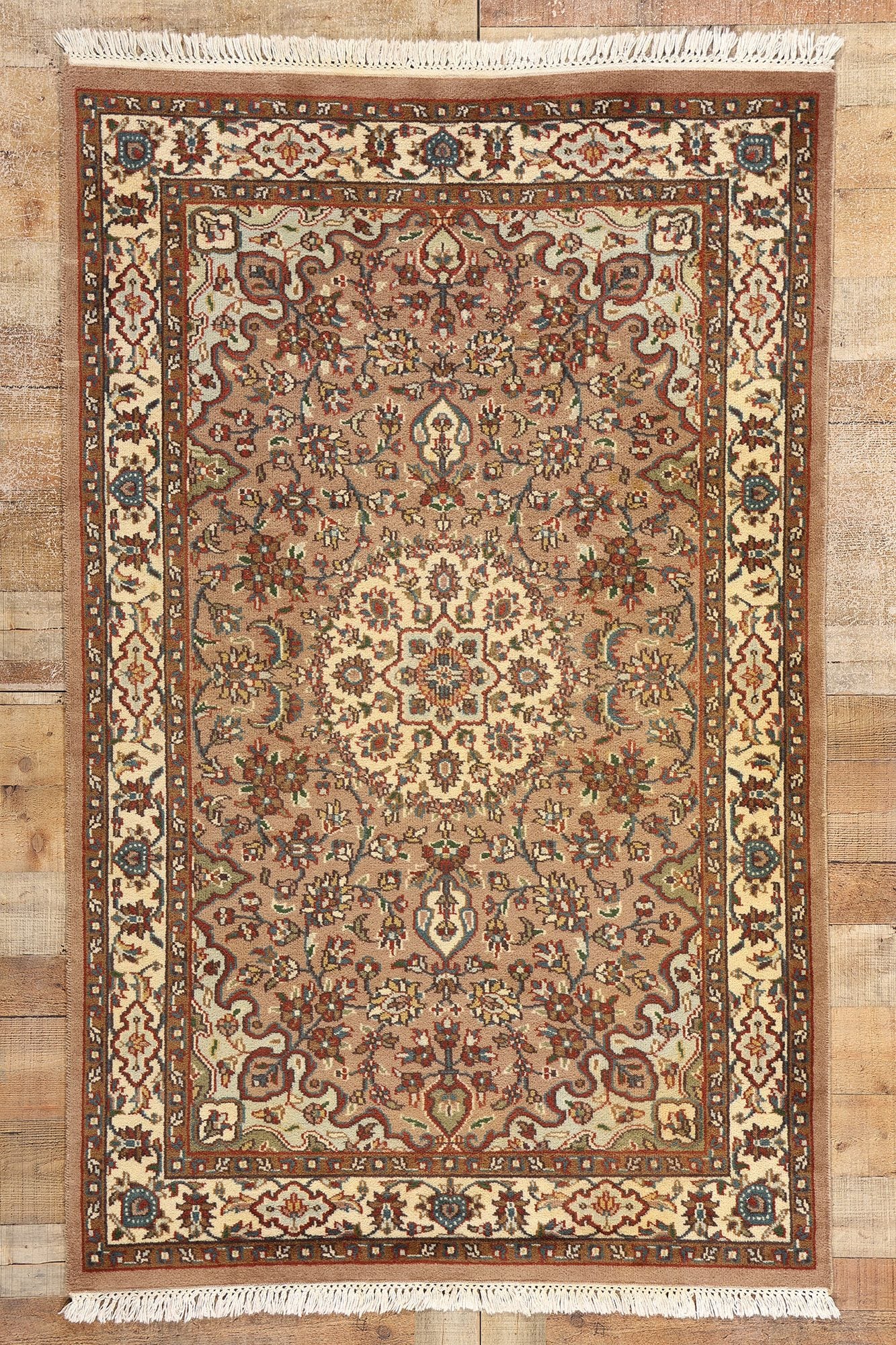 4 x 6 Vintage Indian Isfahan Rug 78783