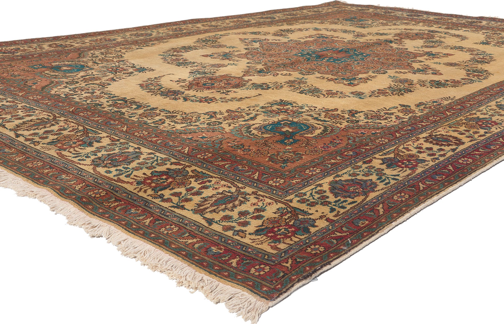 8 x 12 Vintage Persian Tabriz Rug 76361
