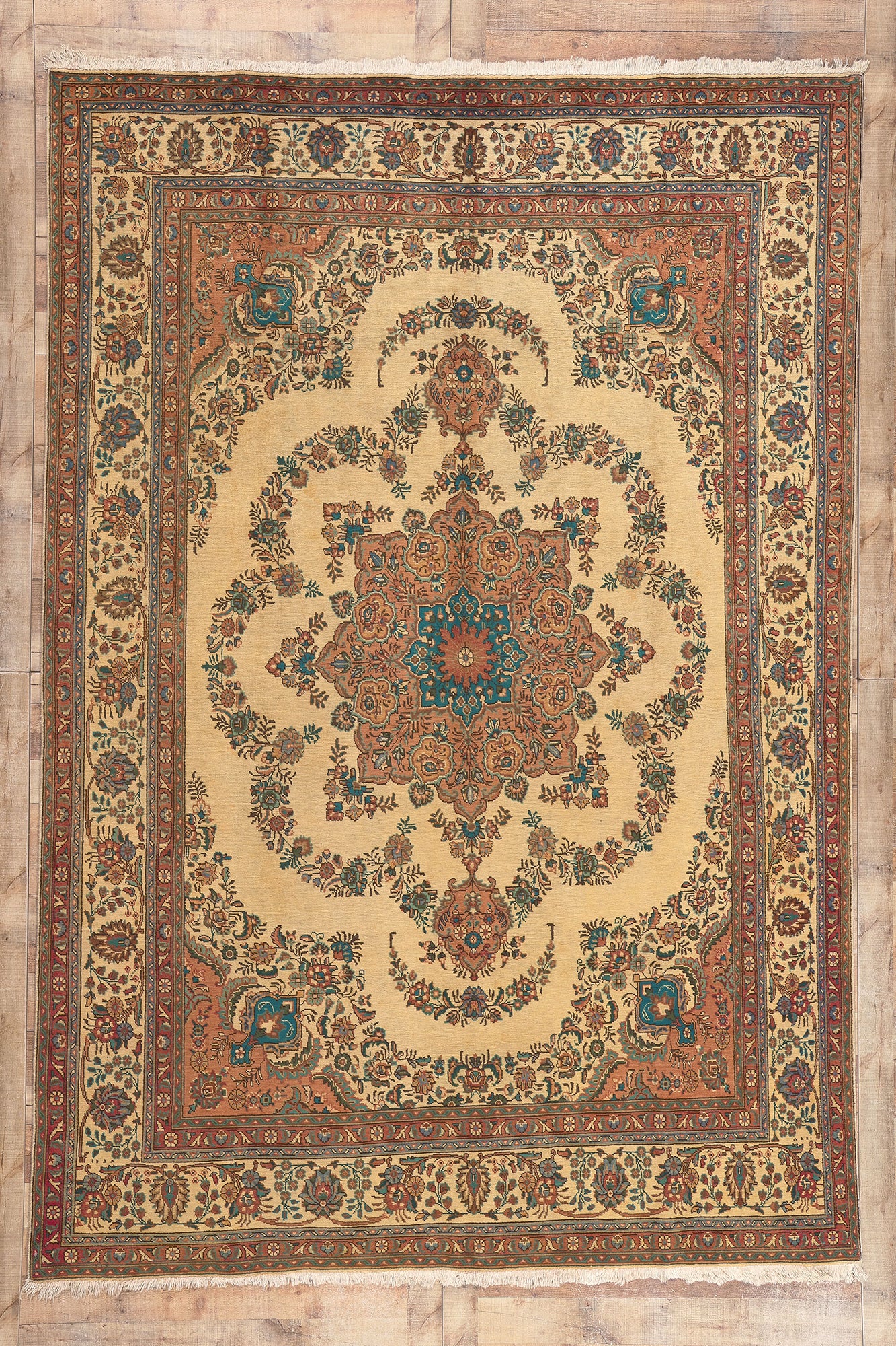8 x 12 Vintage Persian Tabriz Rug 76361