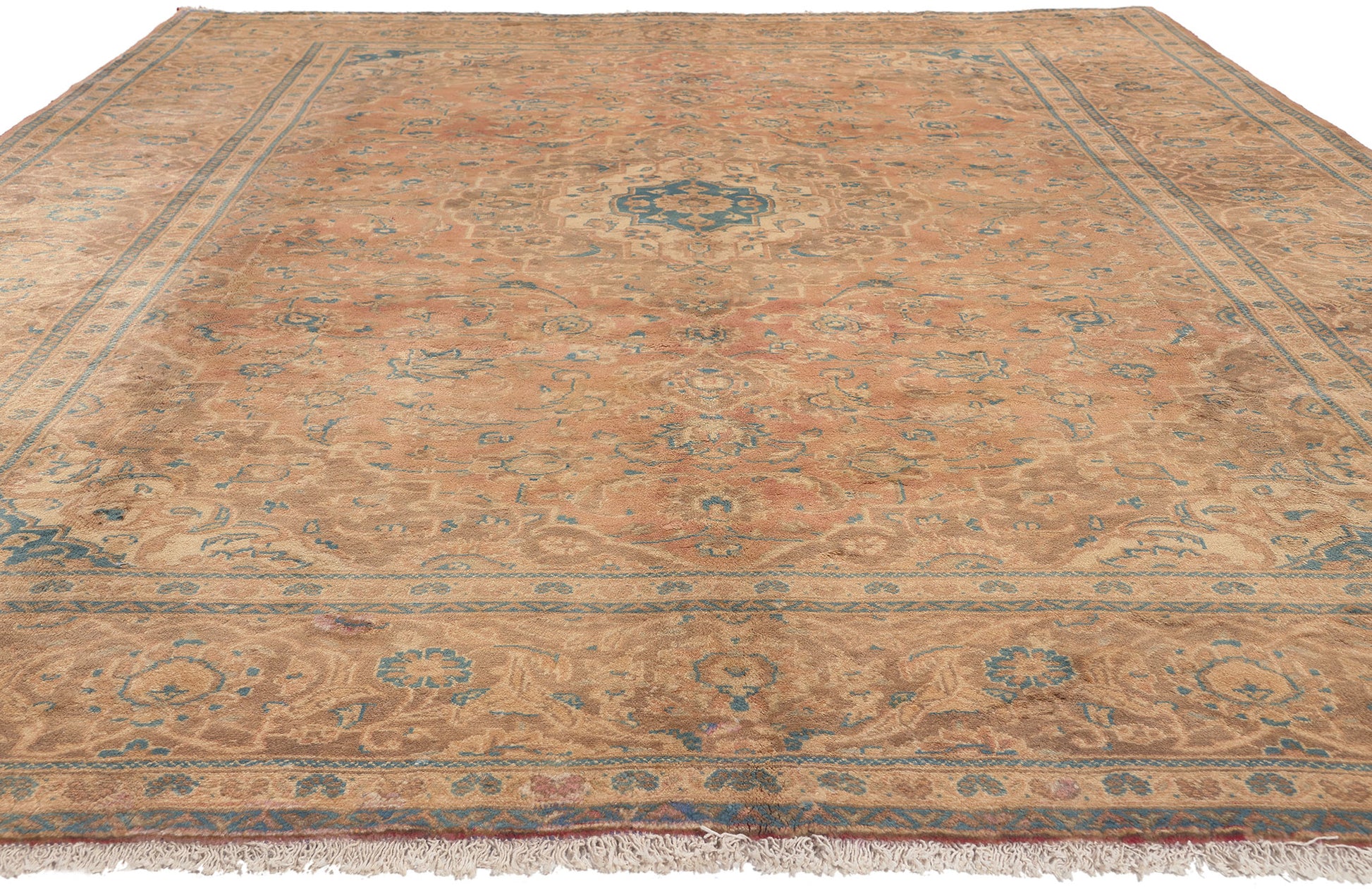 8 x 11 Vintage Persian Yazd Rug 76457