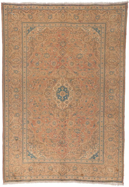 8 x 11 Vintage Persian Yazd Rug 76457