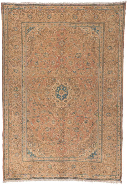 8 x 11 Vintage Persian Yazd Rug 76457