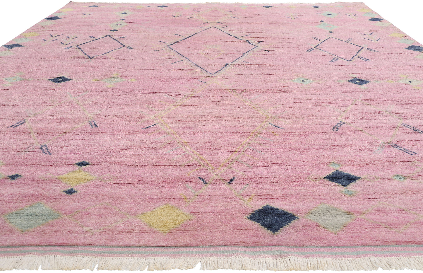 10 x 14 Modern Tribal Boho Pink Moroccan Rug 31306