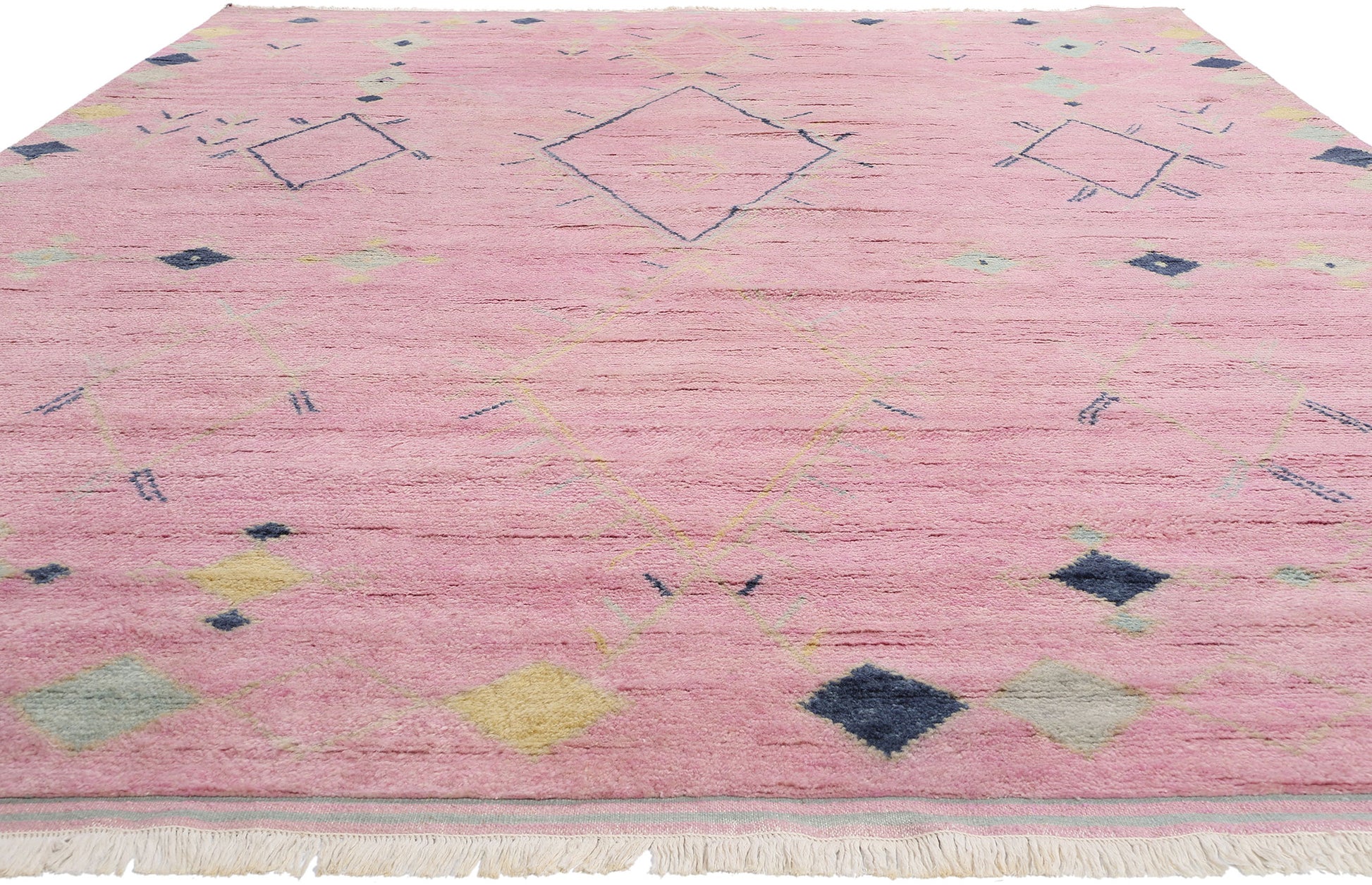 10 x 14 Modern Tribal Boho Pink Moroccan Rug 31306