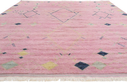 10 x 14 Modern Tribal Boho Pink Moroccan Rug 31306