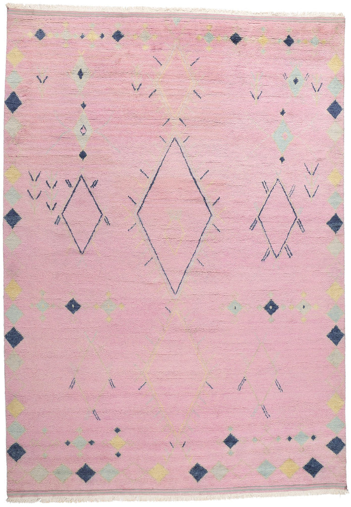 10 x 14 Modern Tribal Boho Pink Moroccan Rug 31306