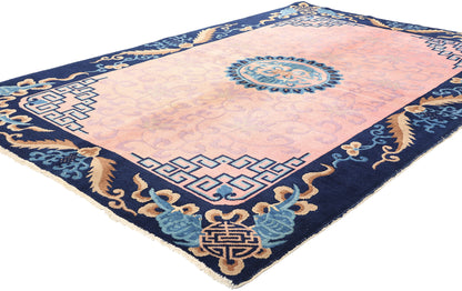 5 x 8 Antique Pink Chinese Art Deco Rug 78184