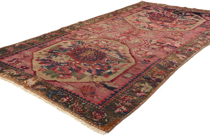 4 x 8 Antique Caucasian Karabagh Rose Rug 61160