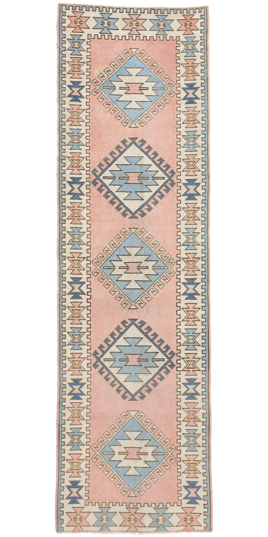 3 x 10 Vintage Pink Turkish Oushak Rug 53928