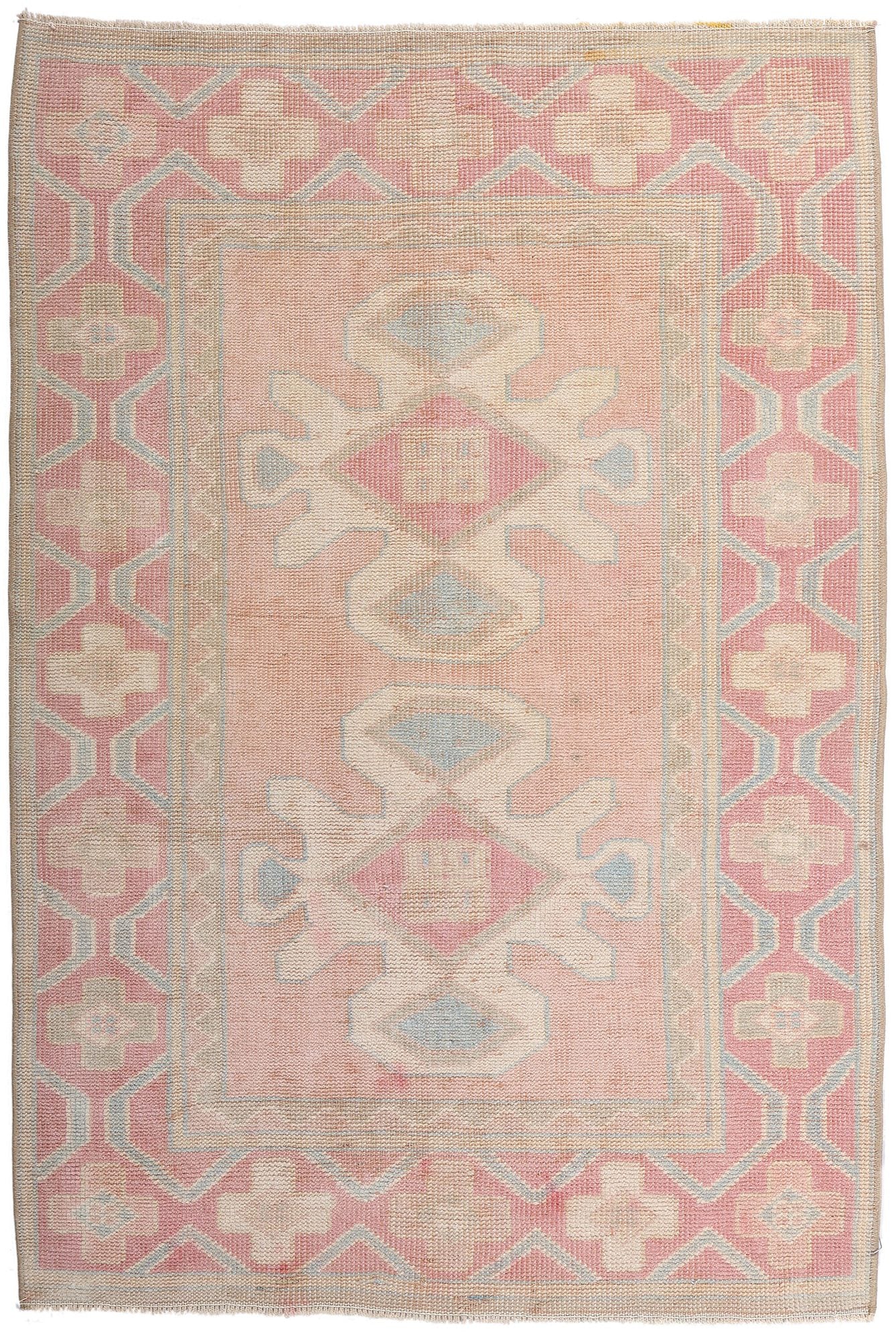 3 x 4 Vintage Pink Turkish Oushak Rug 53931