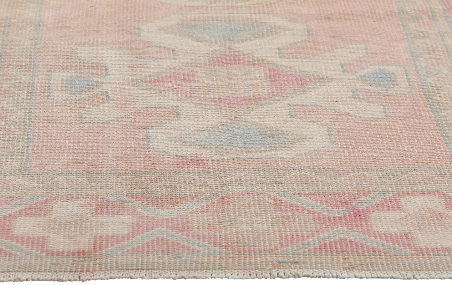 3 x 4 Vintage Pink Turkish Oushak Rug 53931