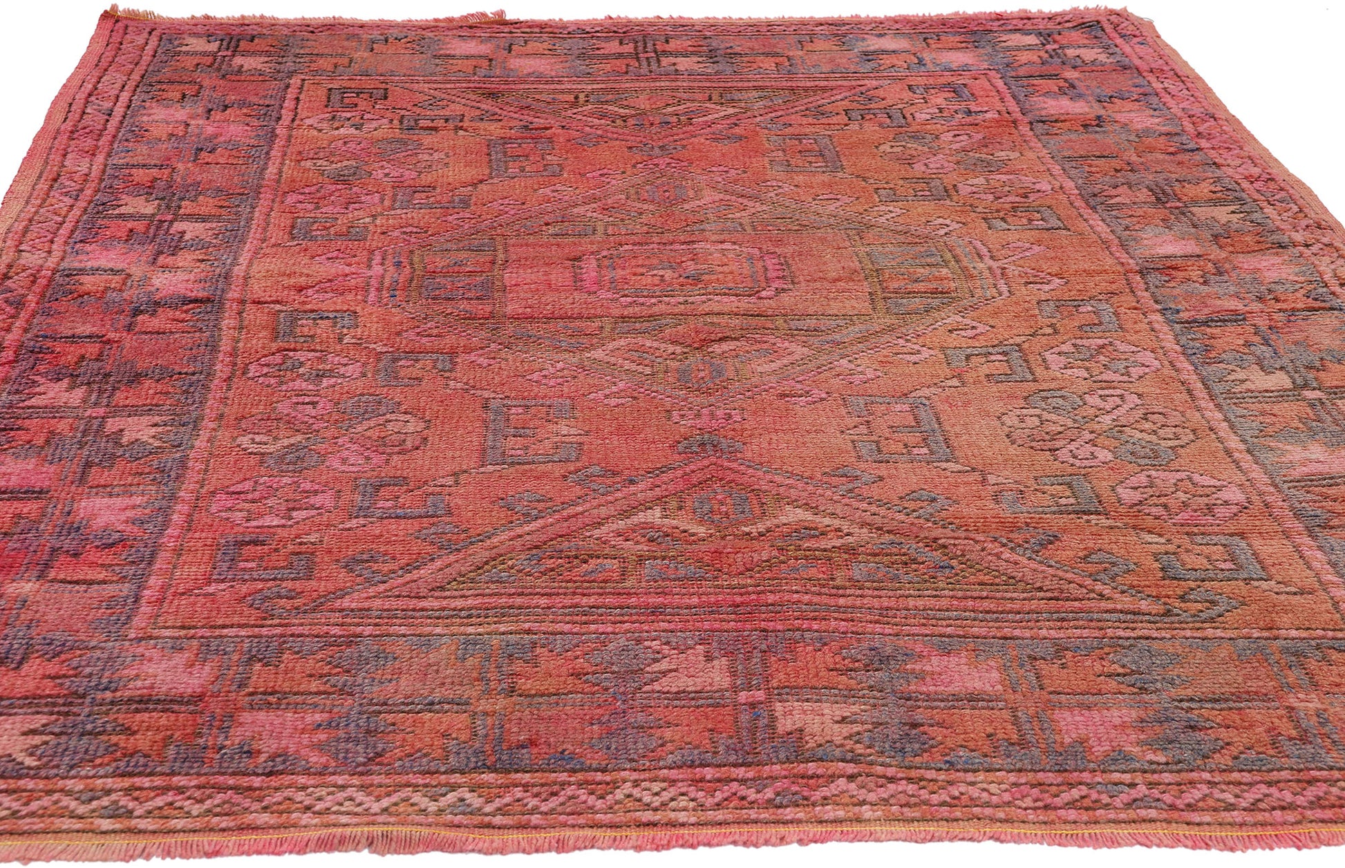 4 x 6 Vintage Pink Turkish Oushak Rug 53898