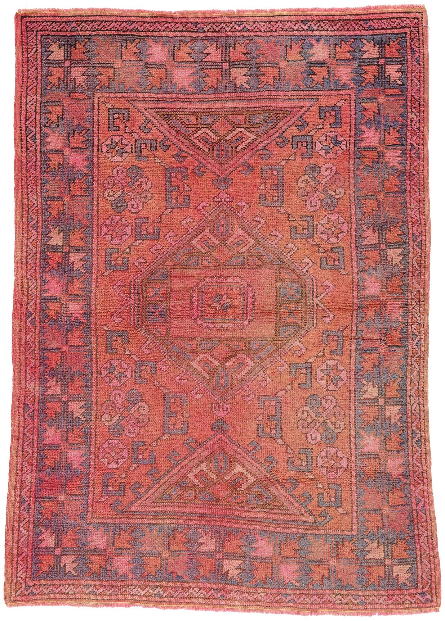 4 x 6 Vintage Pink Turkish Oushak Rug 53898