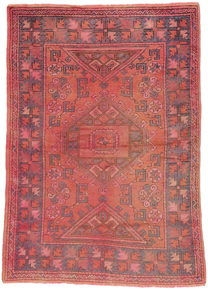 4 x 6 Vintage Pink Turkish Oushak Rug 53898