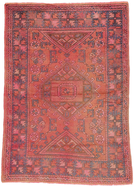 4 x 6 Vintage Pink Turkish Oushak Rug 53898
