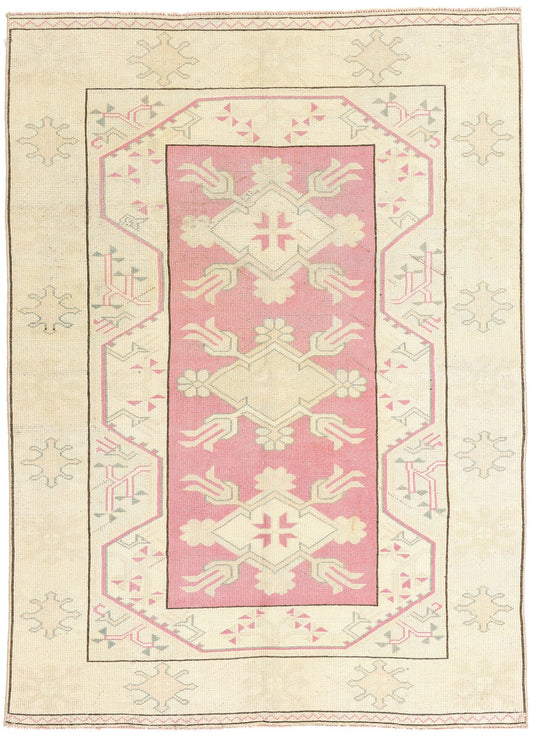 5 x 7 Vintage Pink Turkish Oushak Rug 53934