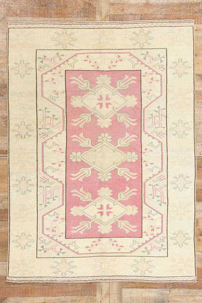5 x 7 Vintage Pink Turkish Oushak Rug 53934