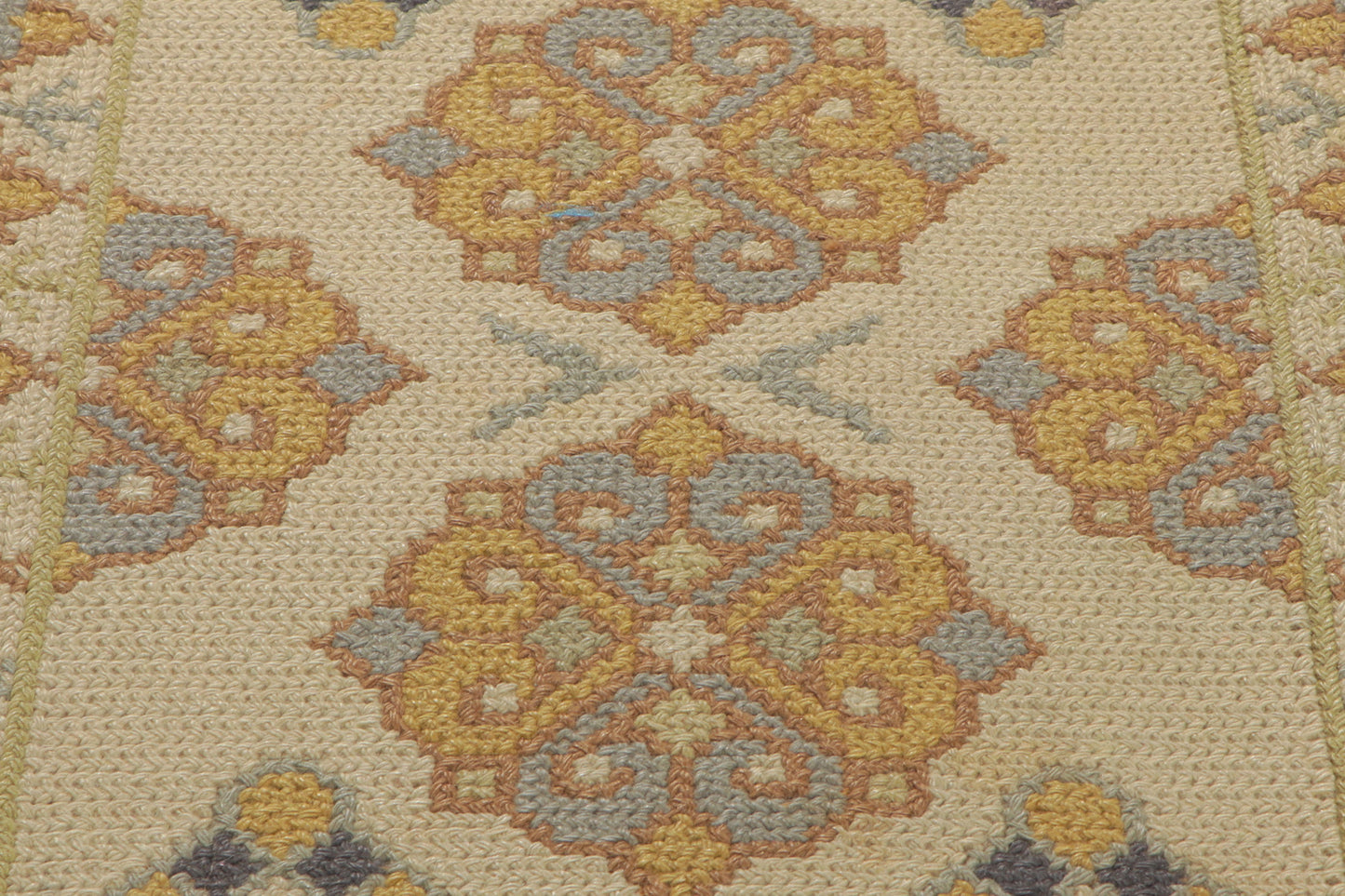 2 x 2 Antique Portuguese Needlepoint Arraiolos Rug 73318