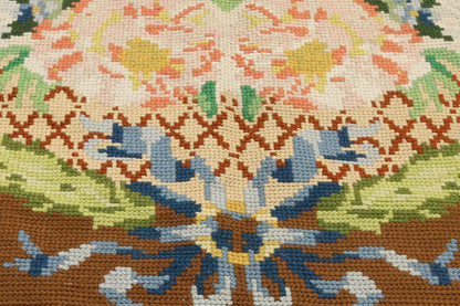 16 x 21 Antique Portuguese Needlepoint Arraiolos Rug 77321