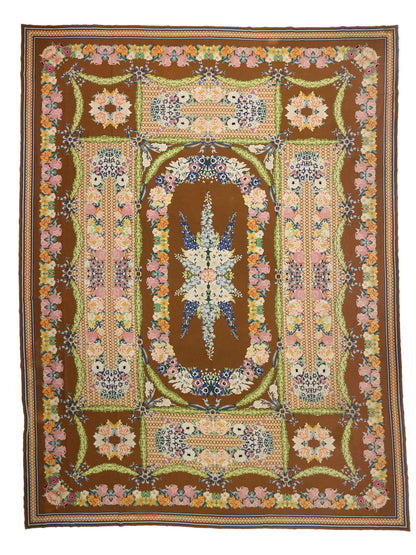16 x 21 Antique Portuguese Needlepoint Arraiolos Rug 77321