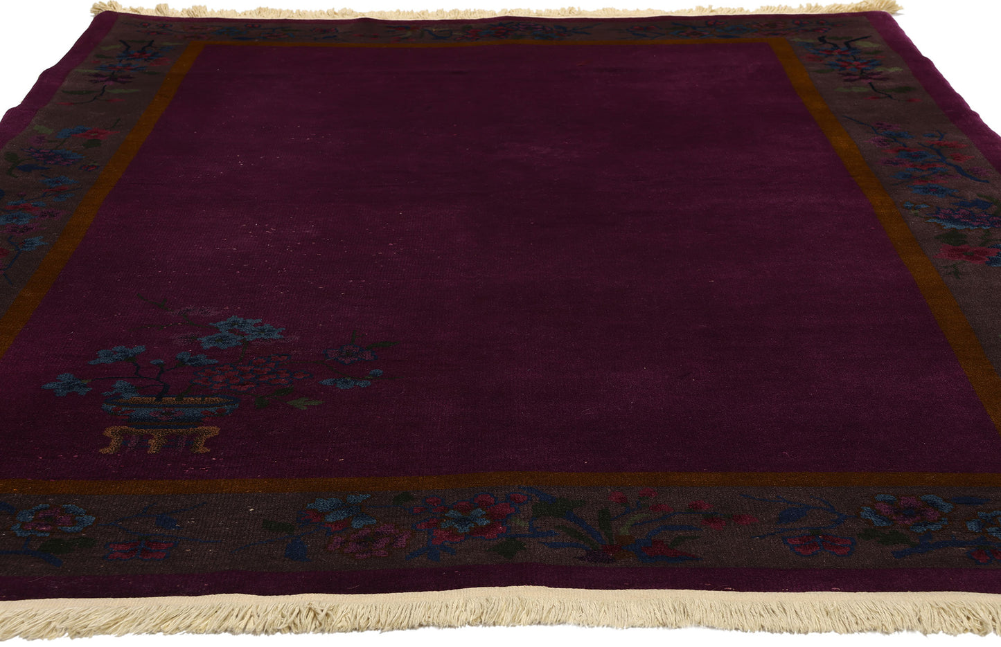 5 x 8 Antique Purple Chinese Art Deco Rug 78725