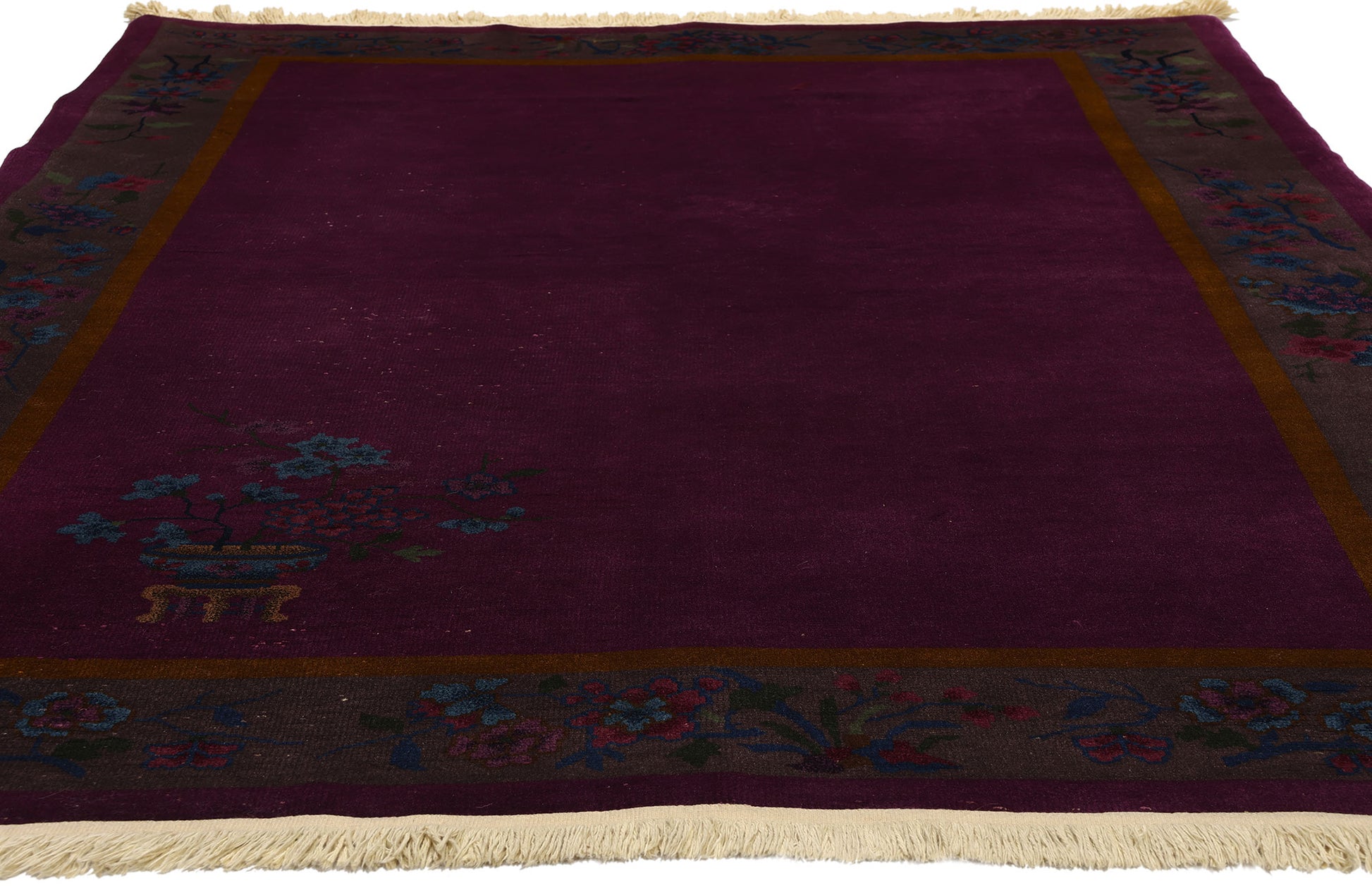 5 x 8 Antique Purple Chinese Art Deco Rug 78725